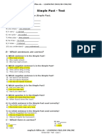 Simple Past - Test: A - Use in The Verbs in The Simple Past