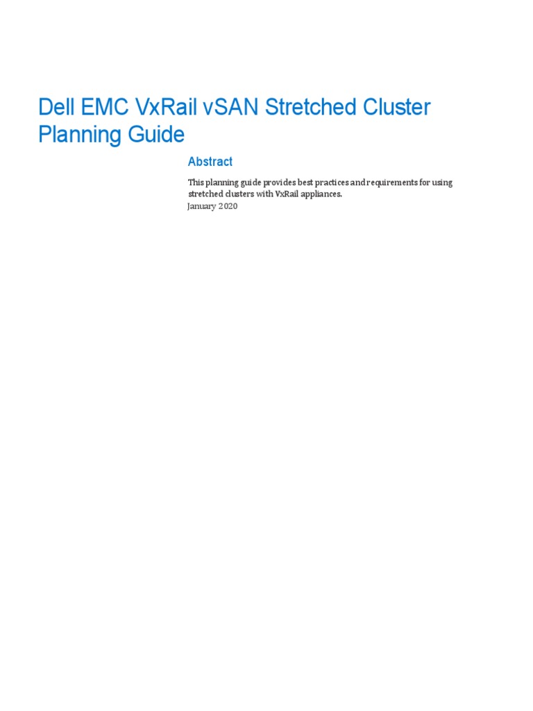 h15275 Vxrail Planning Guide Virtual San Stretched Cluster | PDF ...