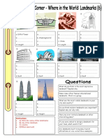 Instructions:: A) Write The Name of The Landmarks B) City of The Landmark C) Country D) When Was Build