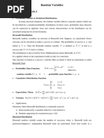 Random Variables: Random Variables Study Material For Week 6 Lecture Five