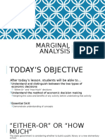 Marginal Analysis: Marginal Cost v. Marginal Benefit