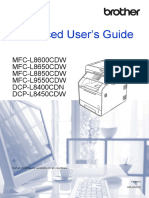 Advanced User's Guide: MFC-L8600CDW MFC-L8650CDW MFC-L8850CDW MFC-L9550CDW DCP-L8400CDN DCP-L8450CDW
