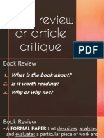 Book Review To Position Paper PDF