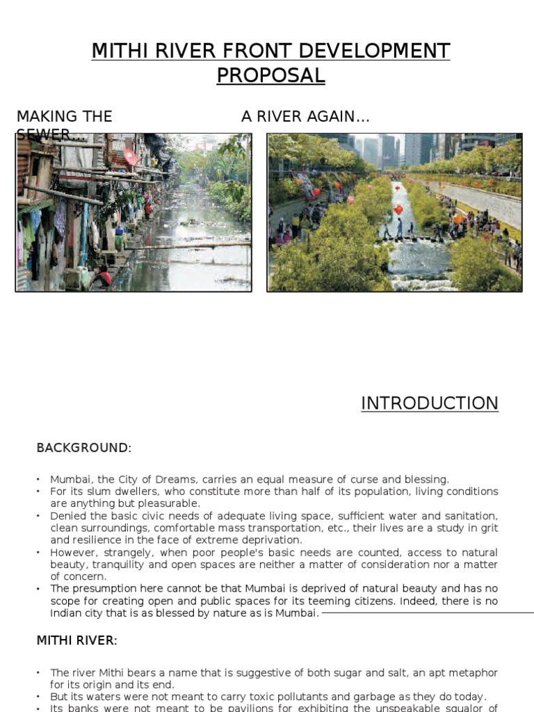 Mithi Riverfront Development Proposal | PDF | Hydrology | Environmental ...