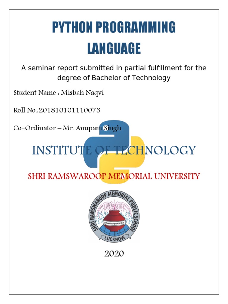 Python Programming Seminar Report | PDF | Scripting Language | Object ...