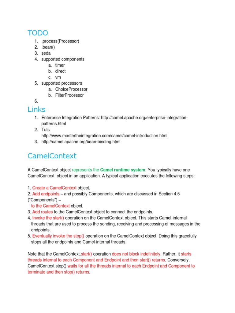 Apache Camel Context Overview | PDF | Class (Computer Programming ...