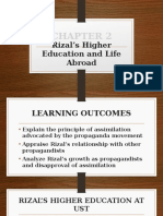 Rizal’s Higher Education and Life Abroad