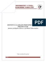 Poduzetnistvo - Uputstvo Za Izradu Pismene Predispitne Obaveze - SK 2016 - 17