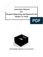 Instruction Manual For Reagent Dispensing and Disposal Unit Model CA-31SD