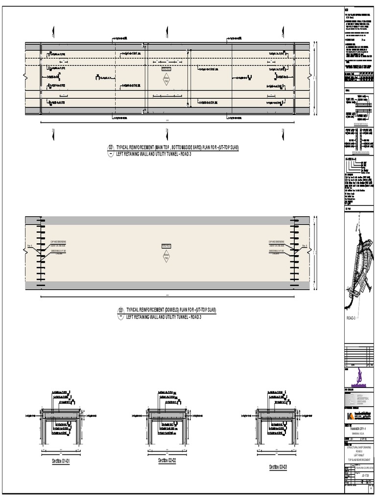 Top Slab Reinforcement Plan for Road 3 | PDF | Structural Engineering ...