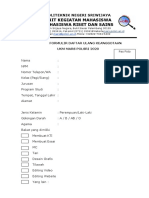 Formulir Daftar Ulang Keanggotaan UKM MARS 2020