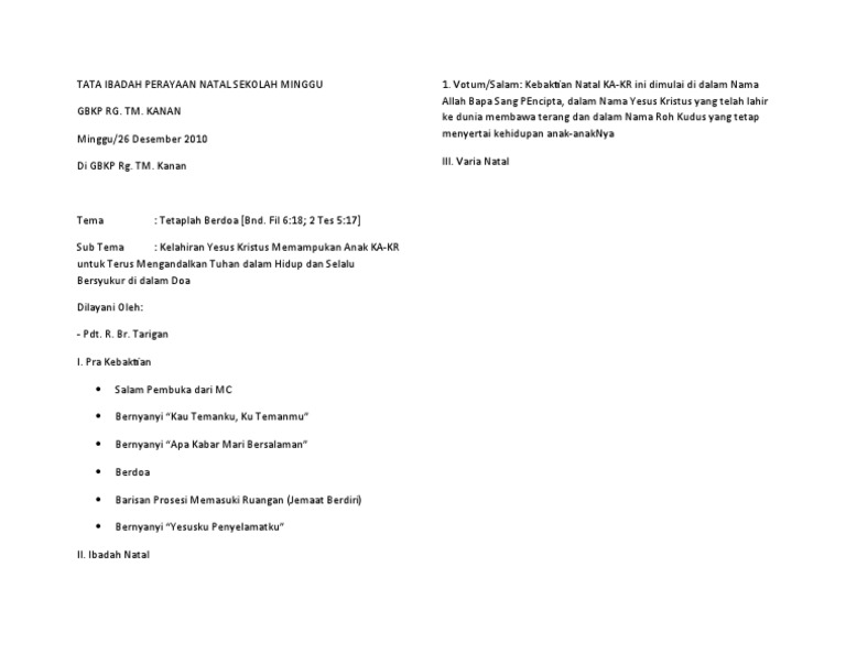 Featured image of post Contoh Rundown Acara Natal Sekolah Minggu - Pengertian rundown acara adalah susunan program yang sistematis dari sebuah acara yang dibatasi oleh durasi.