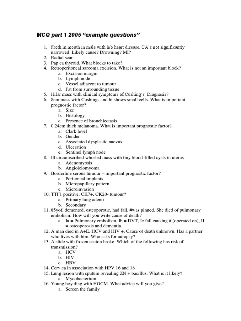 Pathology MCQs PDF Pathology Neoplasms