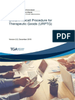 Uniform Recall Procedure Therapeutic Goods Urptg PDF