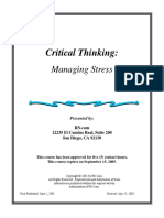 Critical Thinking - Managing Stress