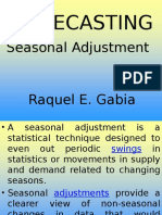 Forecasting: Seasonal Adjustment
