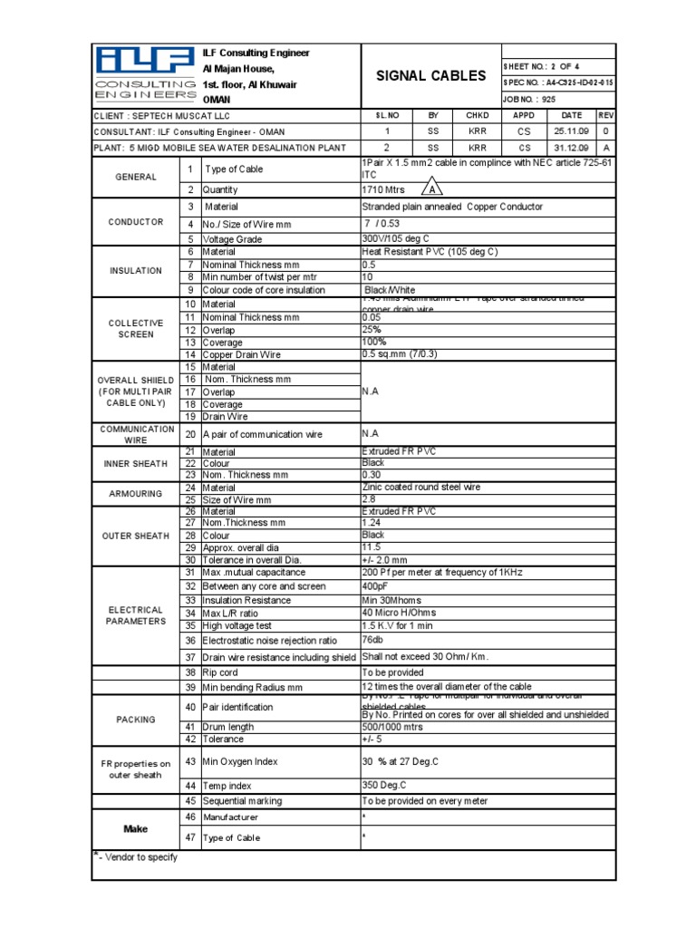 Cable Specification PDF | PDF | Wire | Electrical Conductor
