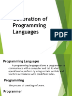 Generation of Programming Languages