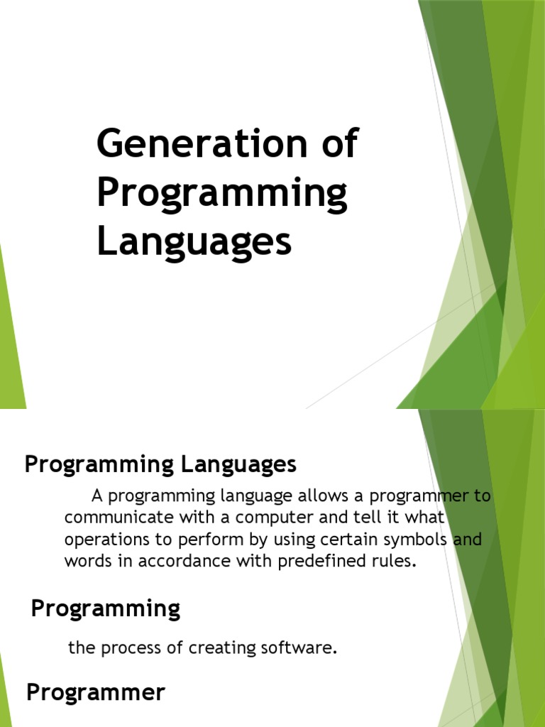 Generation of Programming Languages | PDF | Assembly Language ...