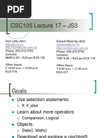 CSC105 Lecture 17 - JS3: Rich Little (A01) Eduard Wisernig (A02)