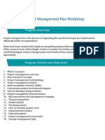 Project Management Plan Workshop: Program Overview