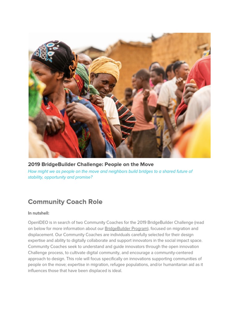 BridgeBuilder Community Coach Role | PDF | Equal Opportunity | Innovation