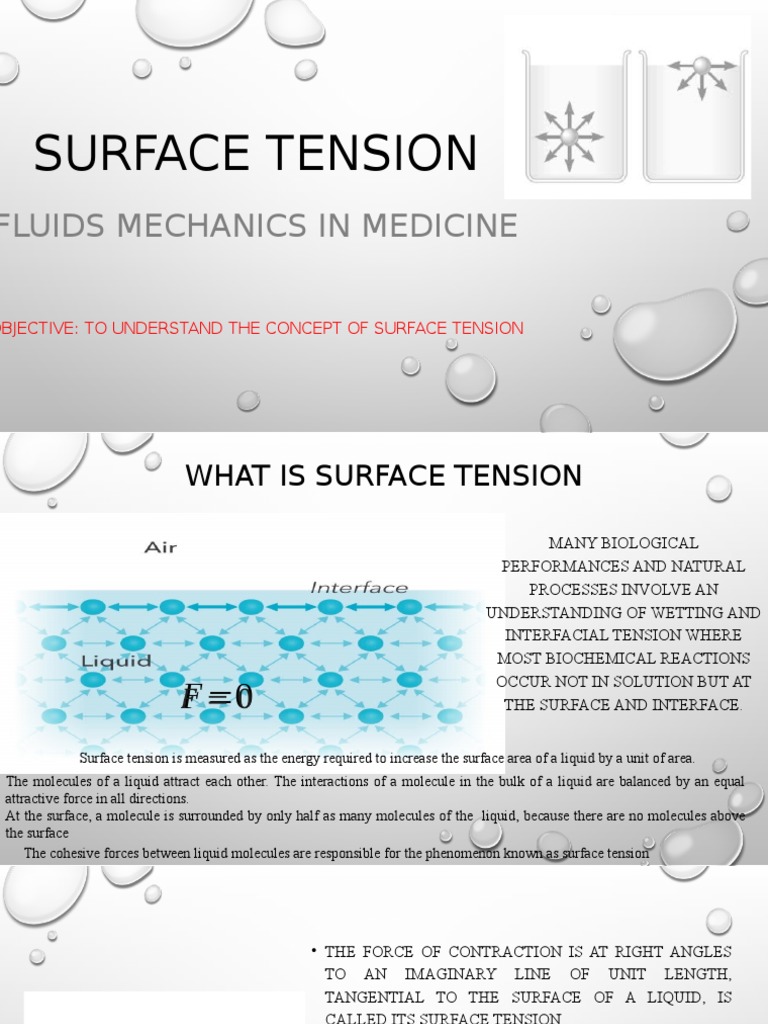 PHYSICS Surface Tension PDF Surface Tension Liquids