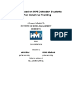 A Study Based On IHM Dehradun Students After Industrial Training