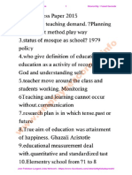 PPSC Headmistress Past Paper 2nd Time-2015 PDF