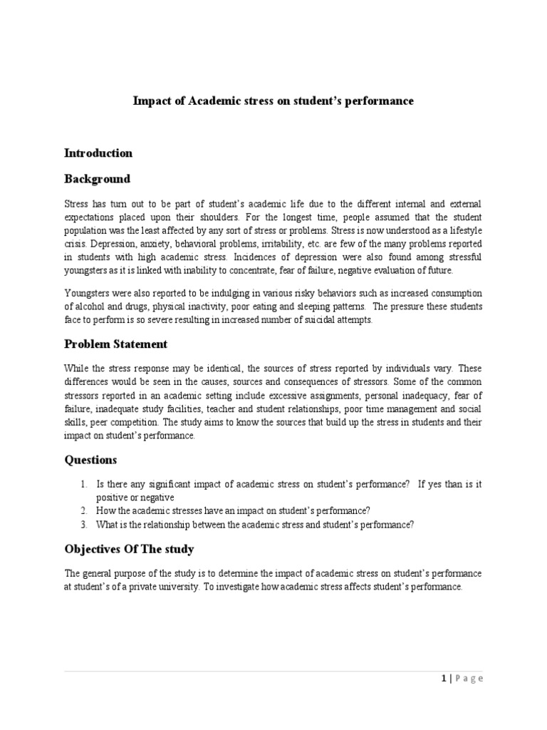 Academic Stress Impact on University Students | PDF | Stress (Biology ...
