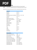 Keyboard Shortcuts: General