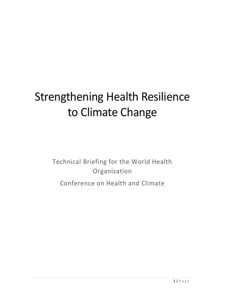 Strengthening Health Resilience to Climate Change | PDF | Climate ...