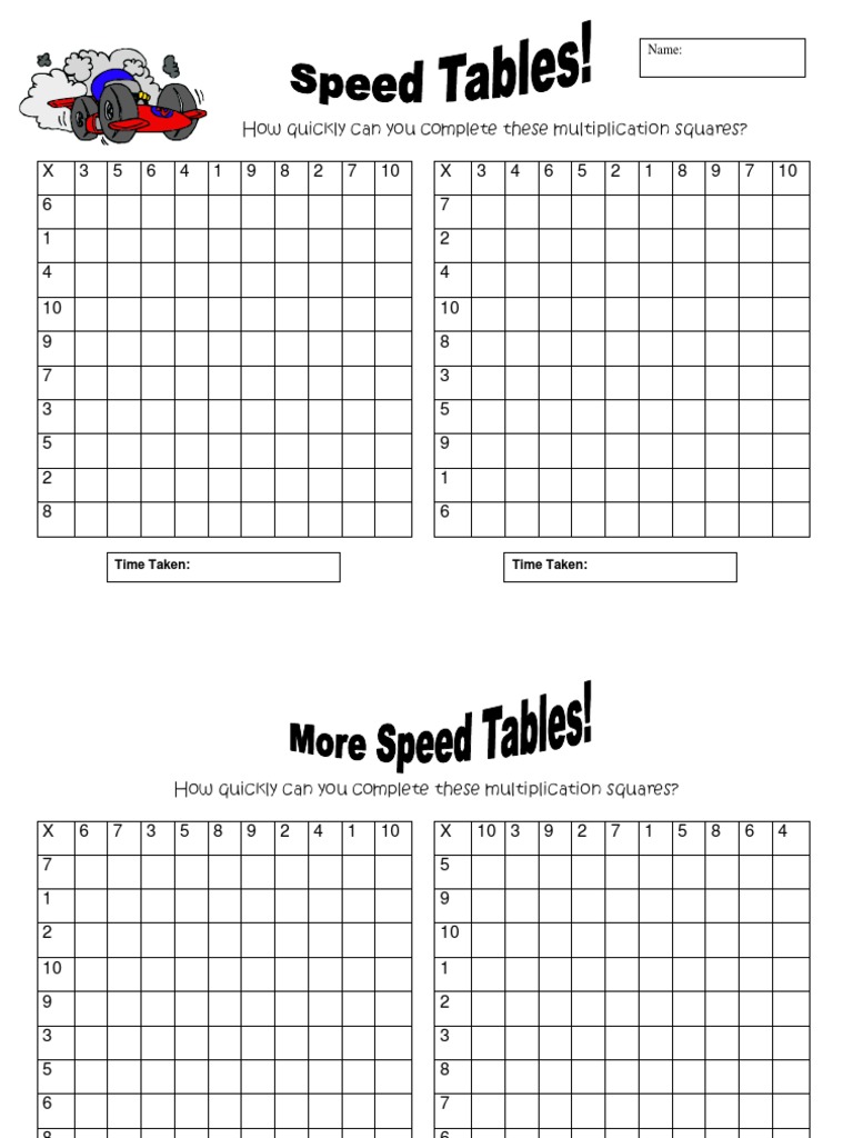 Speed Multiplication Challenge | PDF