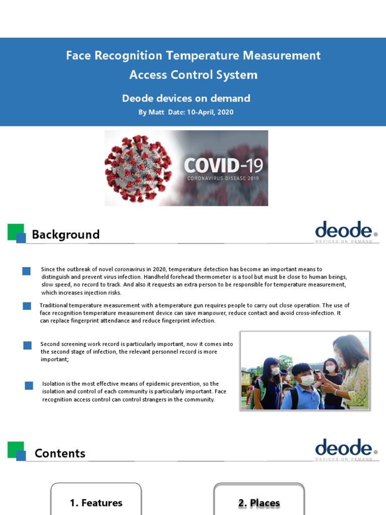 Face Recognition Temperature Measurement Access Control System DEODE ...