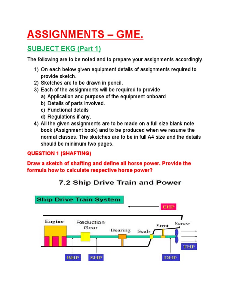 Gme Assignments Ekg Part-1 | PDF | Horsepower | Propeller
