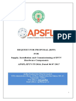 Request For Proposal (RFP) FOR Supply, Installation and Commissioning of IPTV Hardware Components APSFL/IPTV/55/2016, Dated 06/07/2017