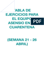 TABLA DE EJERCICIOS PARA EL EQUIPO ASENSIO EN LA CUARENTENA    (SEMANA 21 - 26 ABRIL)