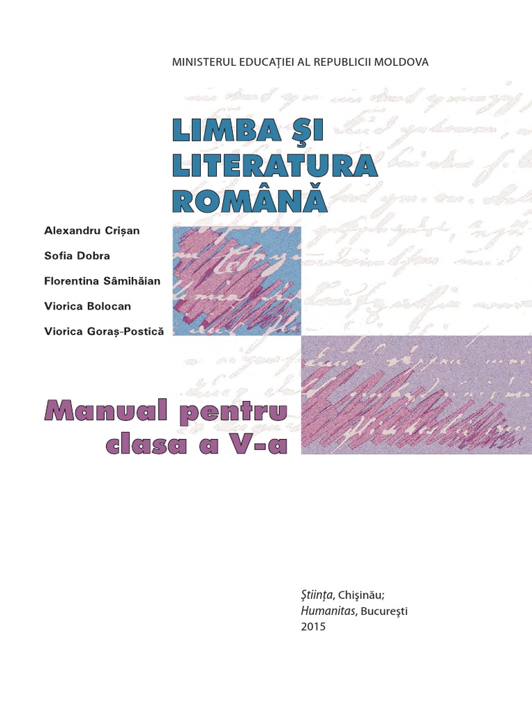 V Limba Si Literatura Romana A 2015 Pdf