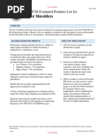 Paper Shredders: NSA/CSS Evaluated Products List For