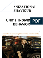 Organizational Behaviour Unit 2: Individual Behavior