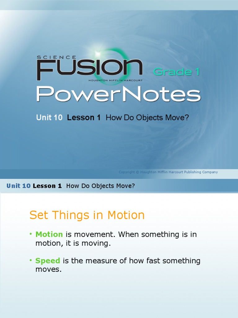 Unit 10: Lesson 1 How Do Objects Move? | PDF