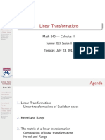 Linear Transformations: Math 240 - Calculus III