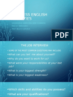 Business English Activities: Universidad Americana Sede Chorrera Eng 1V Mercadeo Prof. Belkis Aizpurúa