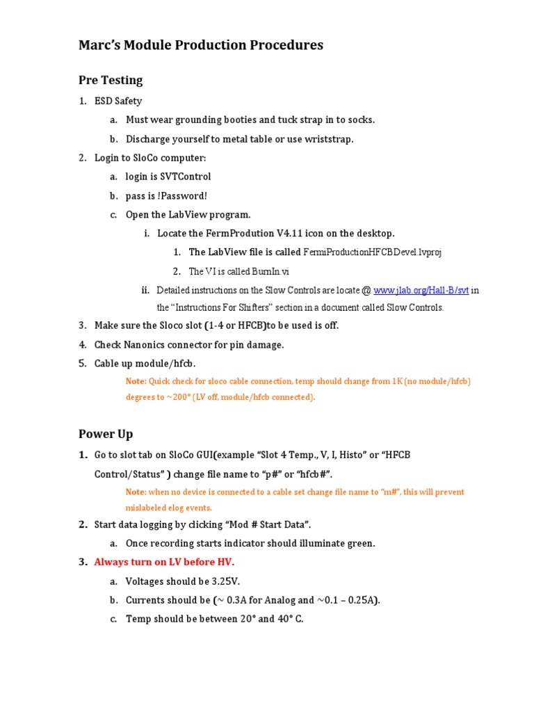 Module Production Testing Procedures | PDF | Electrical Engineering ...
