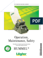 Operation, Maintenance, Safety: Belt Sanding Machine Hummel