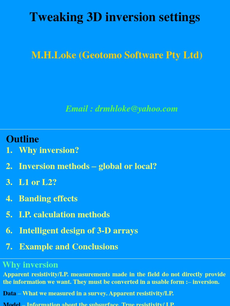 Optimizing 3D Inversion Techniques | PDF | Least Squares | Electrical ...