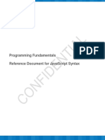 Programming Fundamentals Reference Document For Javascript Syntax