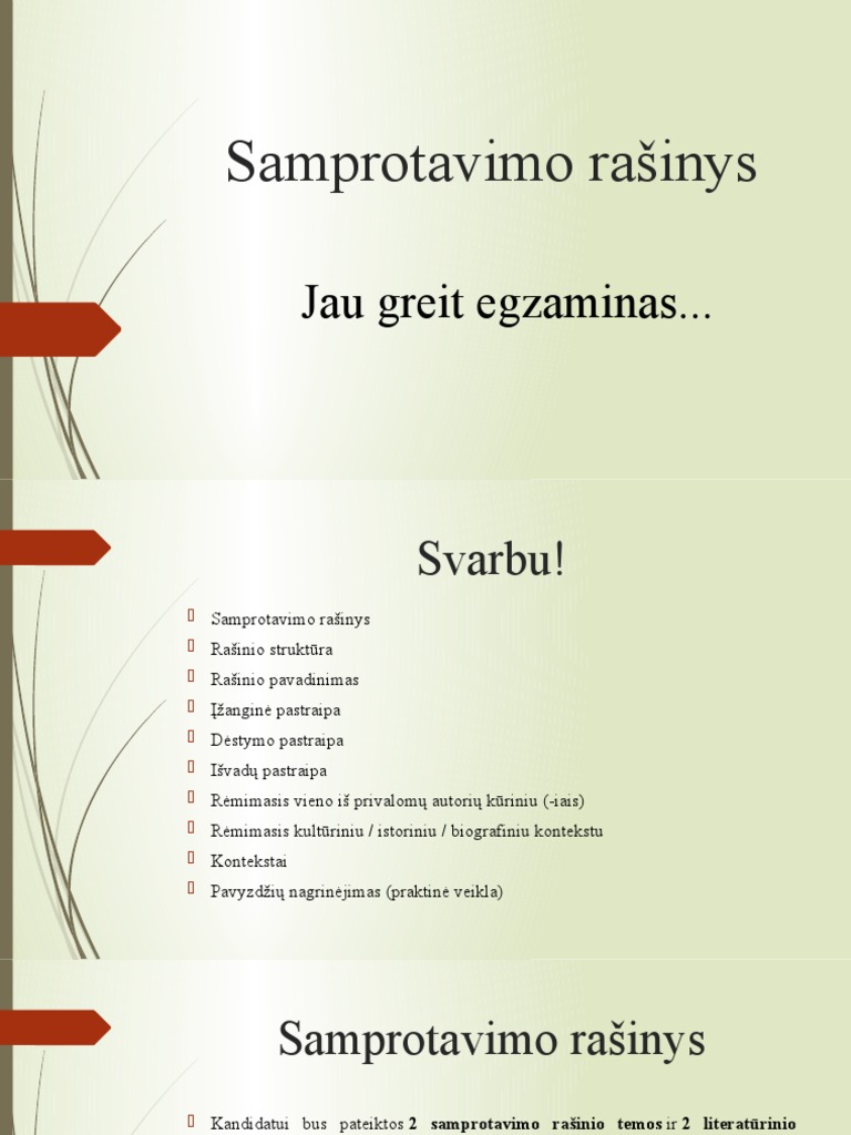 Samprotavimo Rašinys | PDF