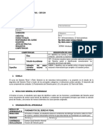 Silabo Derecho Penal Parte General