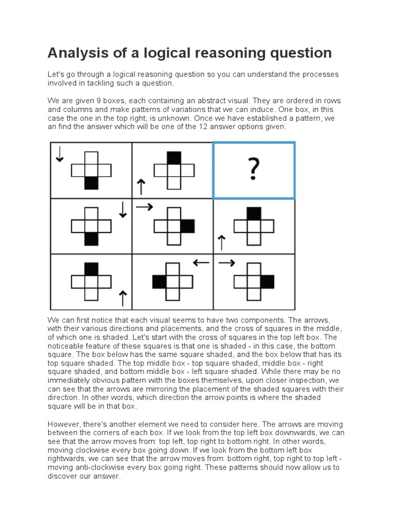 Analysis of A Logical Reasoning Question | PDF